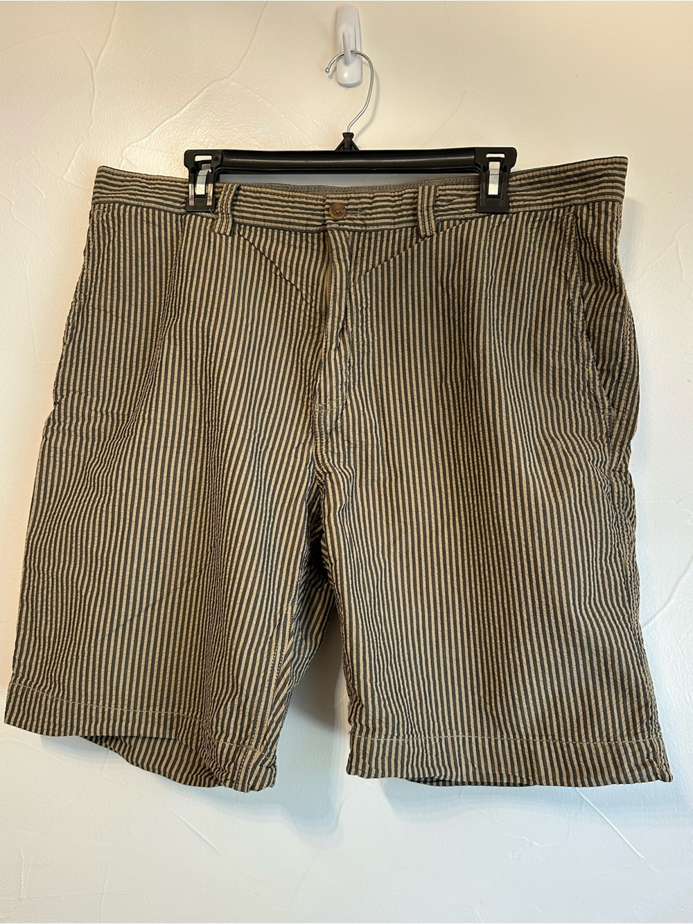 Daniel Cremieux Striped Brown & Black Flat Front Shorts